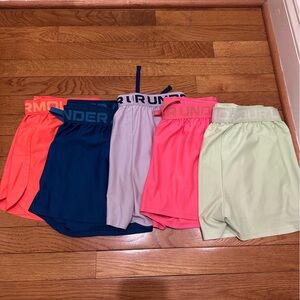 Under Armour Girls Performance Shorts - Navy, Coral, Pink, Lavender, Lime